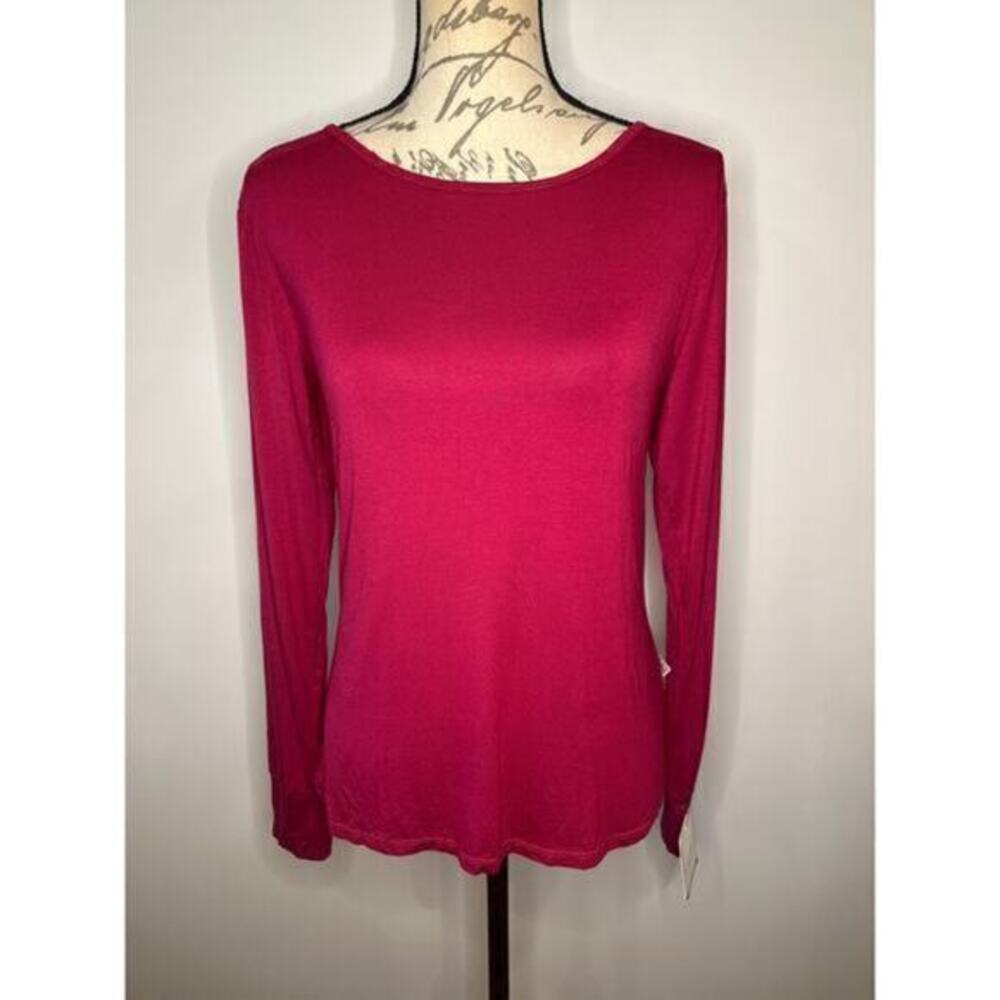 NWT Laundry by Shelli Segal stretch cutout back long sleeve top L